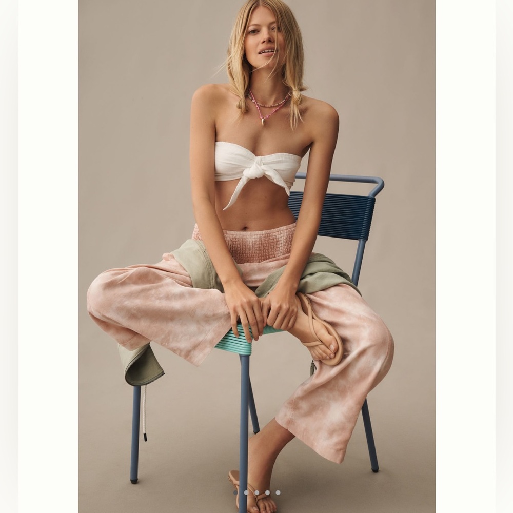 ❌Sold - Pilcro Reese Smocked Barrel Pull-On Pants Tie-Dye Anthropologie - Picture 4 of 14